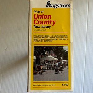Pocket Map of Union County, New Jersey: Fully Street-Indexed, 1990